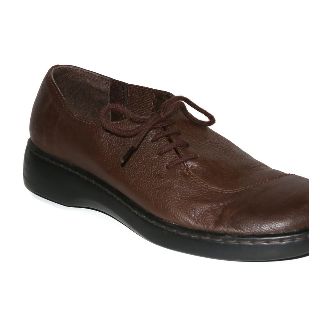 I Love Comfort Sz 8.5 M Brown Leather Side Lace Up